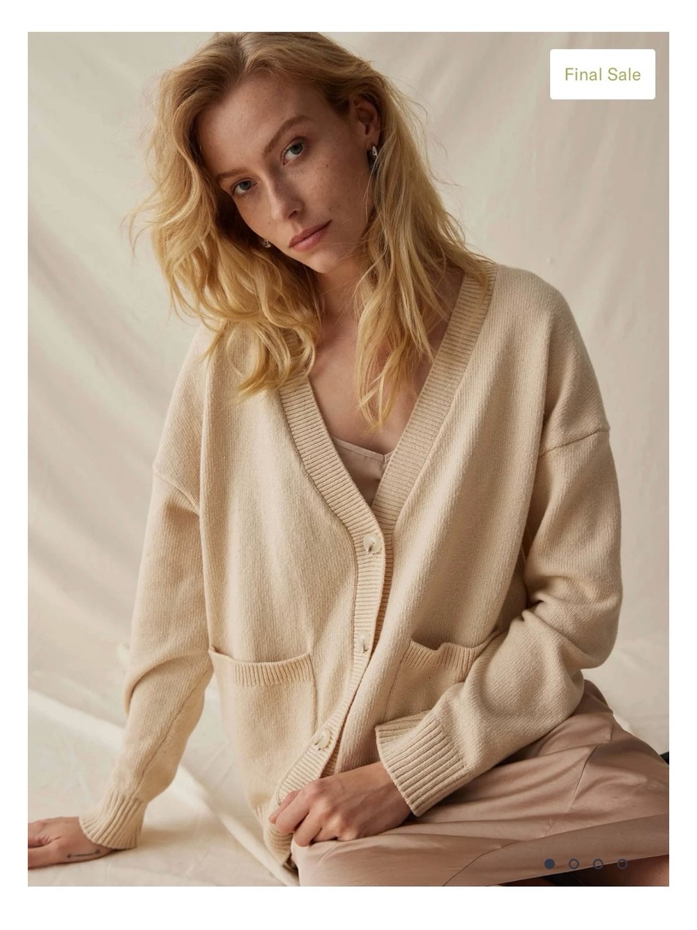 Richer Poorer “Alexa” cardigan in Whitecap (off white)